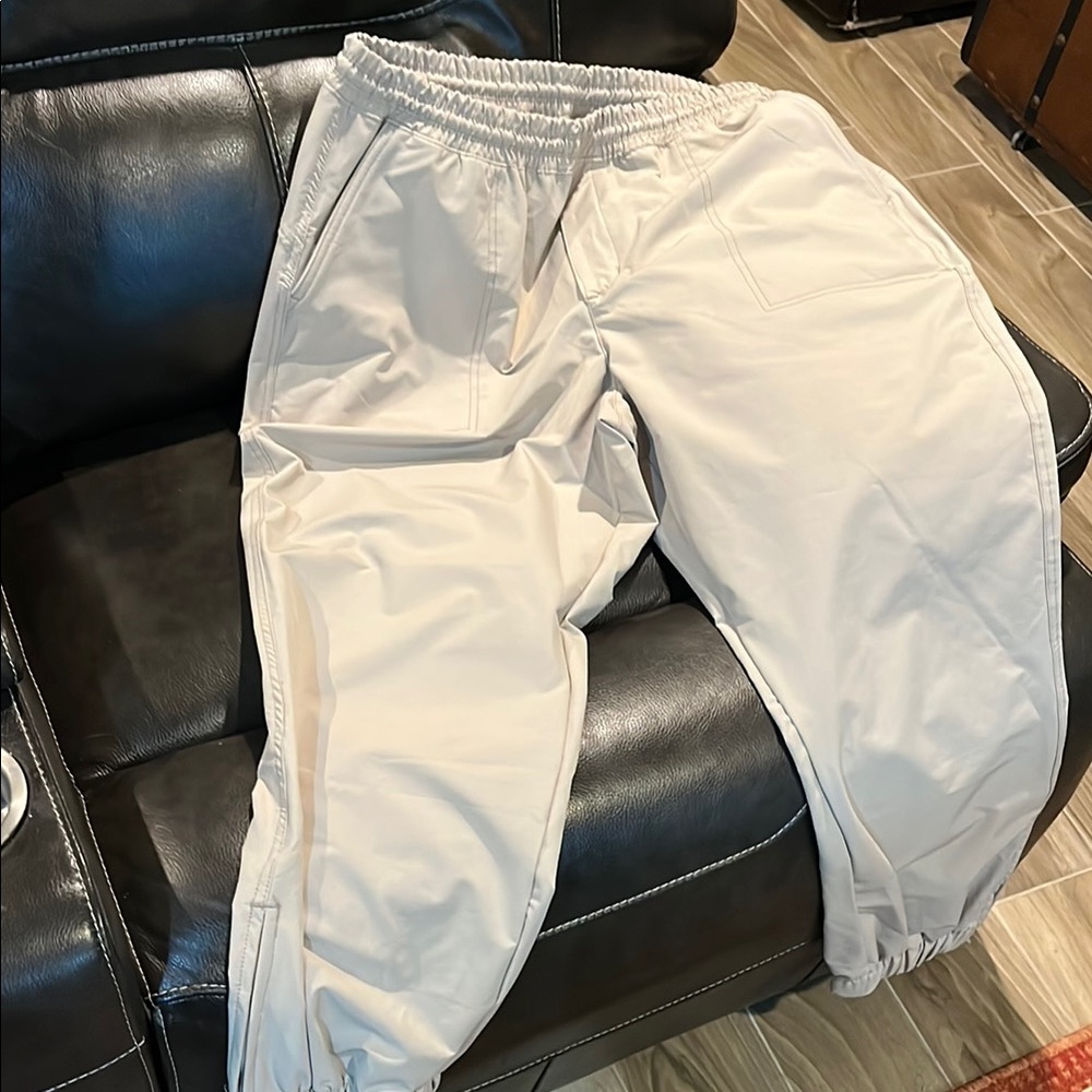 Old Navy Cream Track Pants with Elastic Cuffs